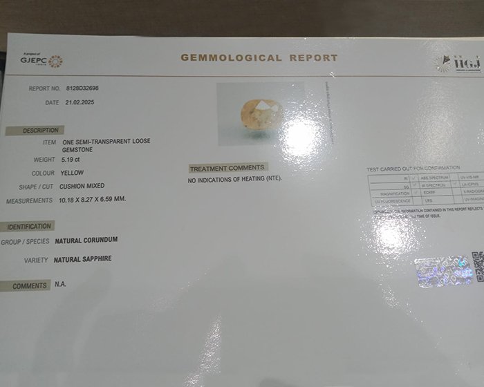NYSPG7813 4 1 Yellow Sapphire 5.19 Ct.