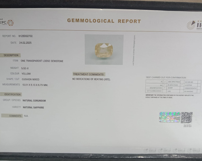 Yellow Sapphire 5.52 Ct. Yellow Sapphire 5.52 Ct.