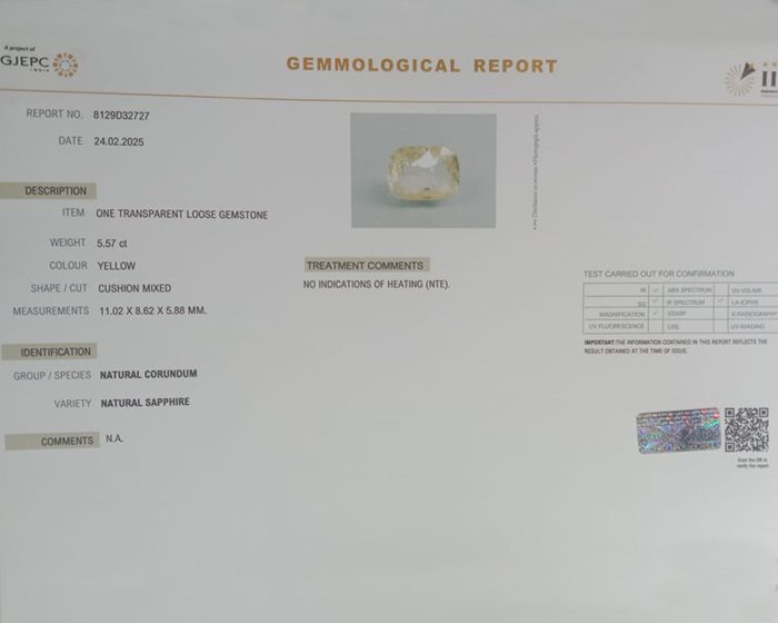 NYSPG7824 4 1 Yellow Sapphire 5.57 Ct.