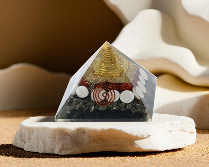 Pyrite Gomti Chakra ShreeYantra Orgone Pyramid