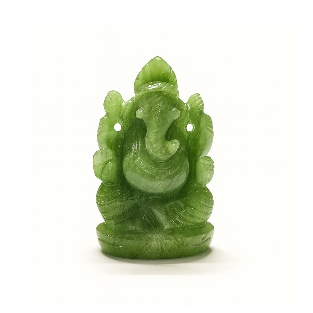 Natural Green Aventurine Ganesh Ji Statue