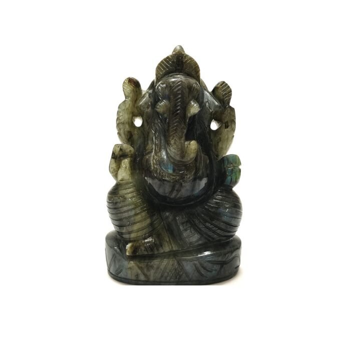 gg Natural Labradorite Ganesh Ji Statue