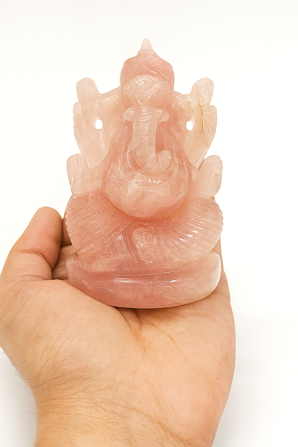 rose quartz ganesh ji 1 Natural Rose Quartz Ganesh Ji Statue