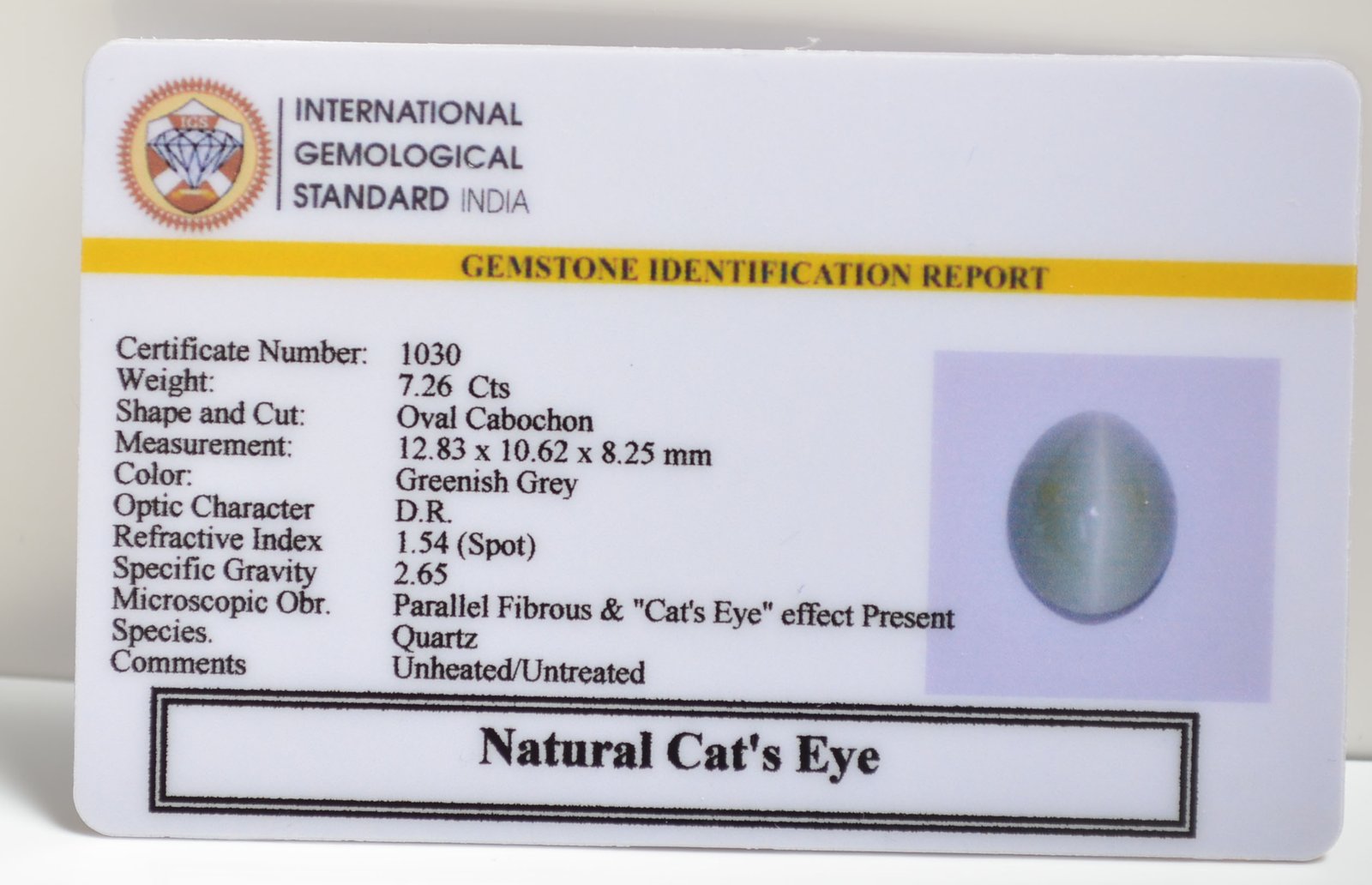 CEG2728 1 2 CATS EYE 7.26 Ct.