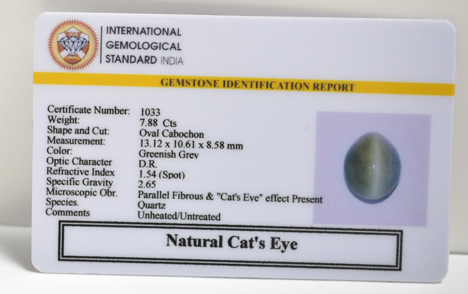CEG2729 1 2 CATS EYE 7.88 Ct.
