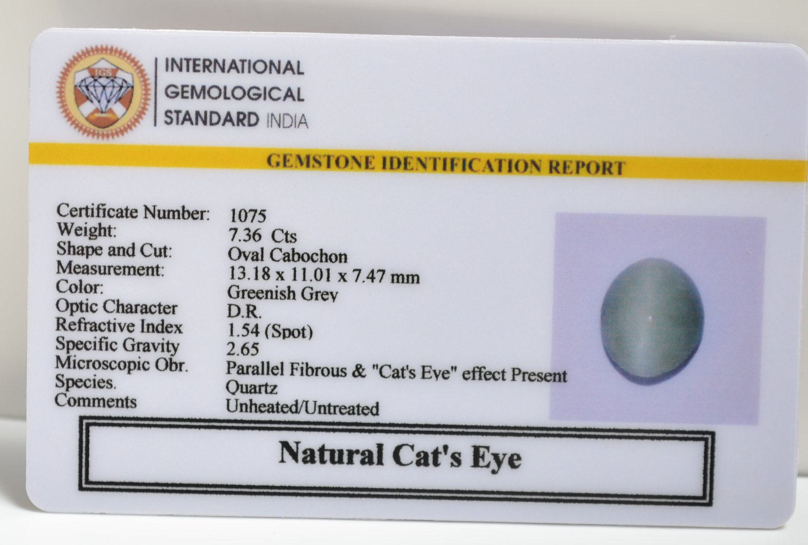 CEG2740 1 2 CATS EYE 7.36 Ct.