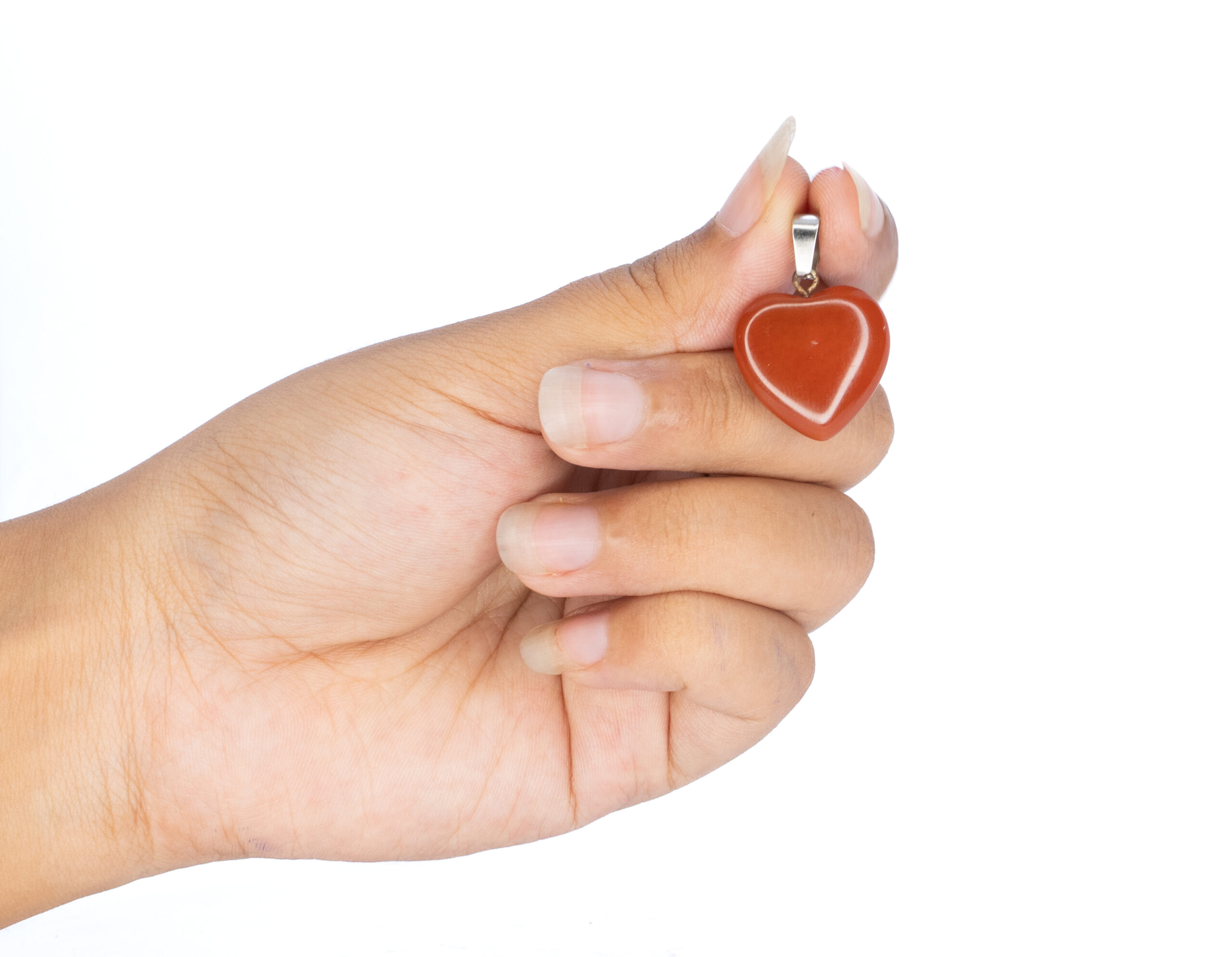 Carnedian scaled Carnelian Heart Pendant