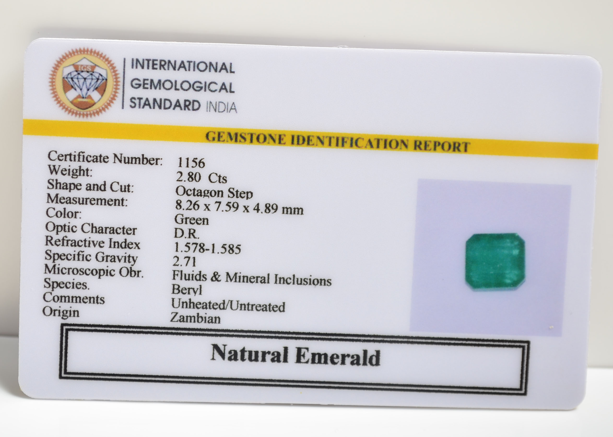 EMRD21013 2 EMERALD 2.8 Ct.