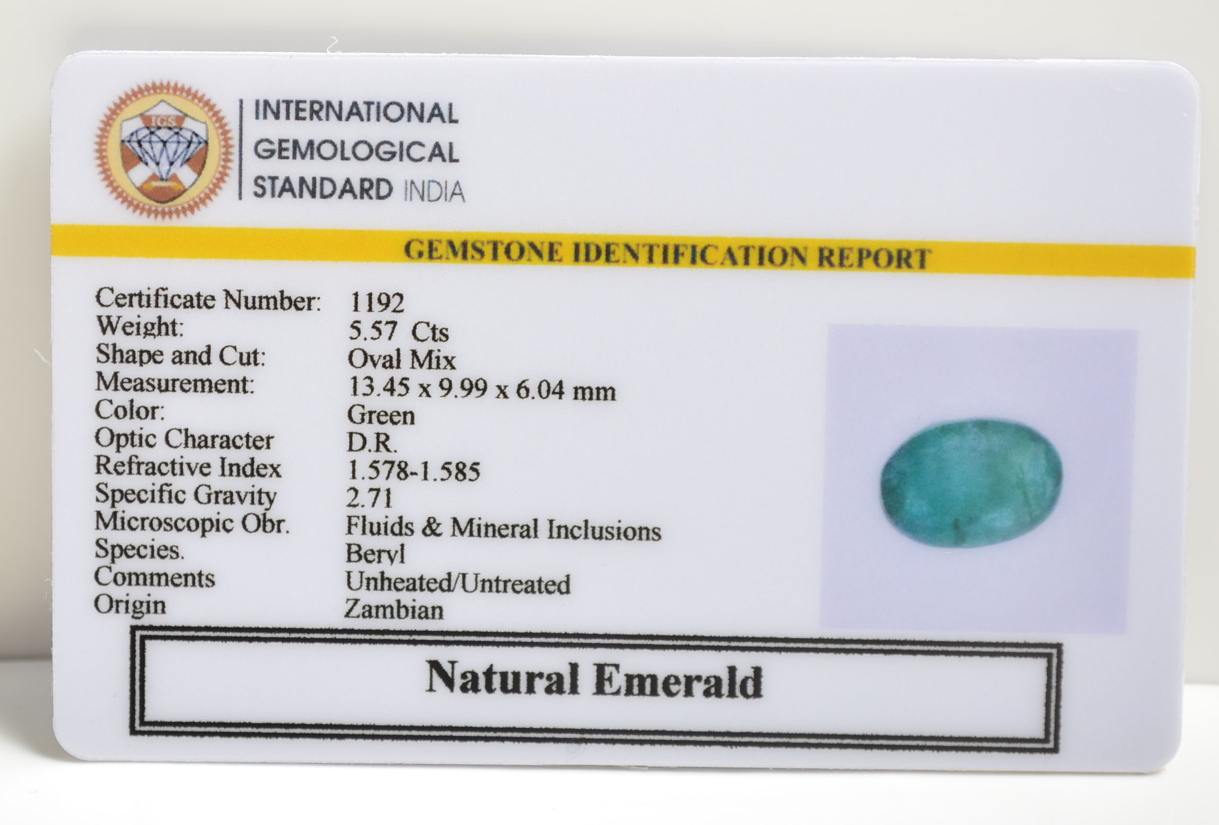 EMRD21038 2 EMERALD 5.57 Ct.