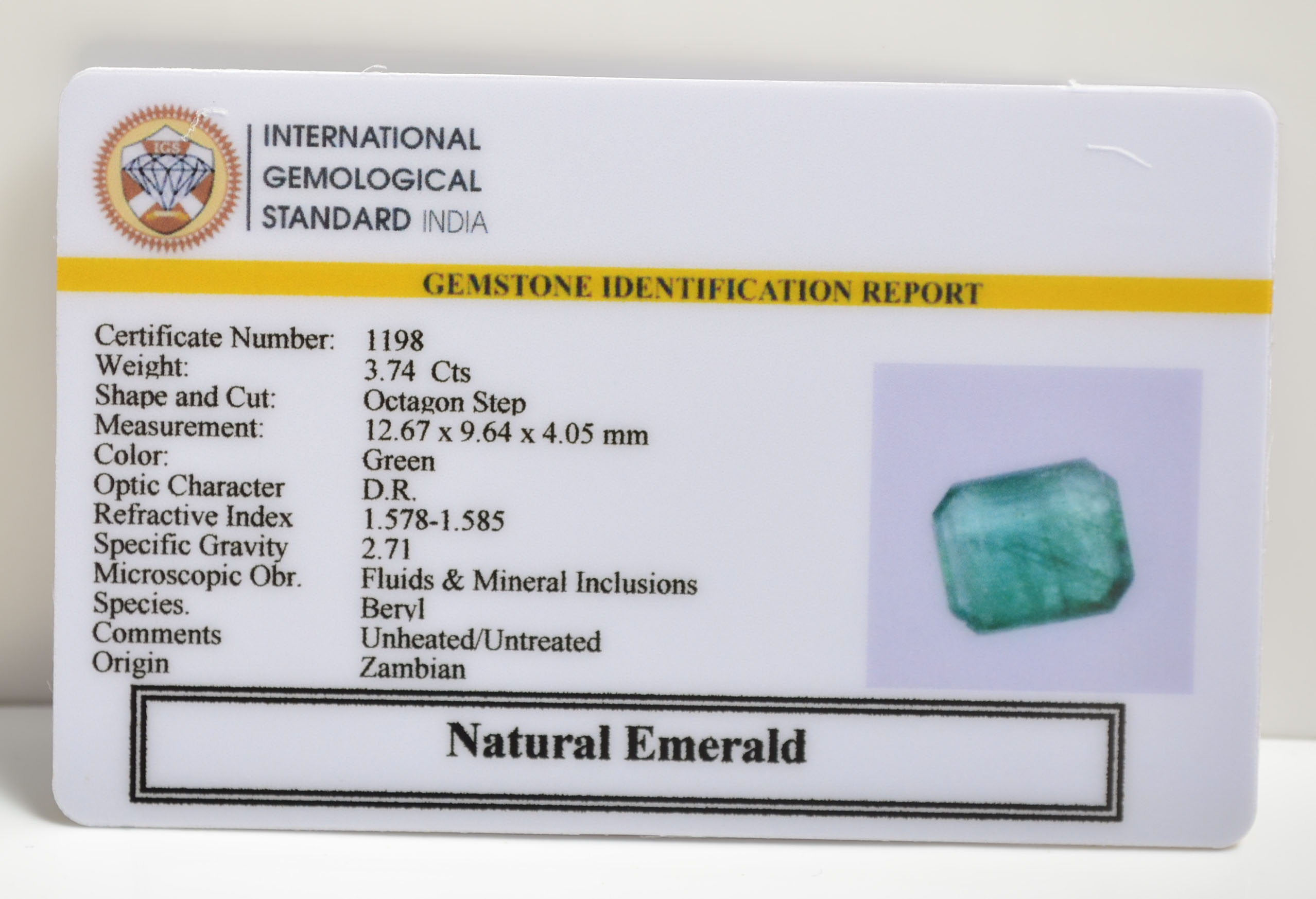 EMRD21043 2 EMERALD 3.74 Ct.