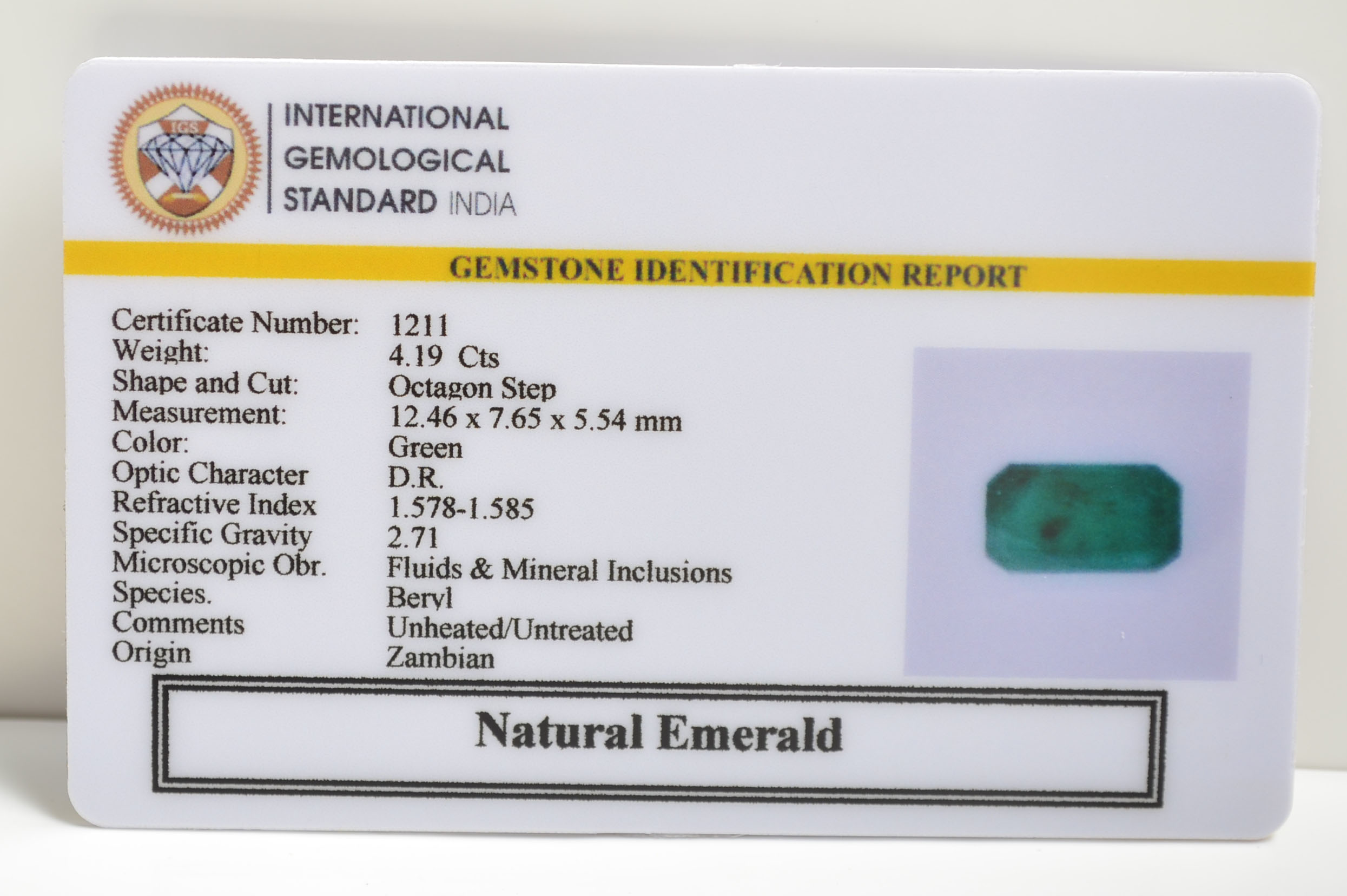 EMRD21051 2 EMERALD 4.19 Ct.