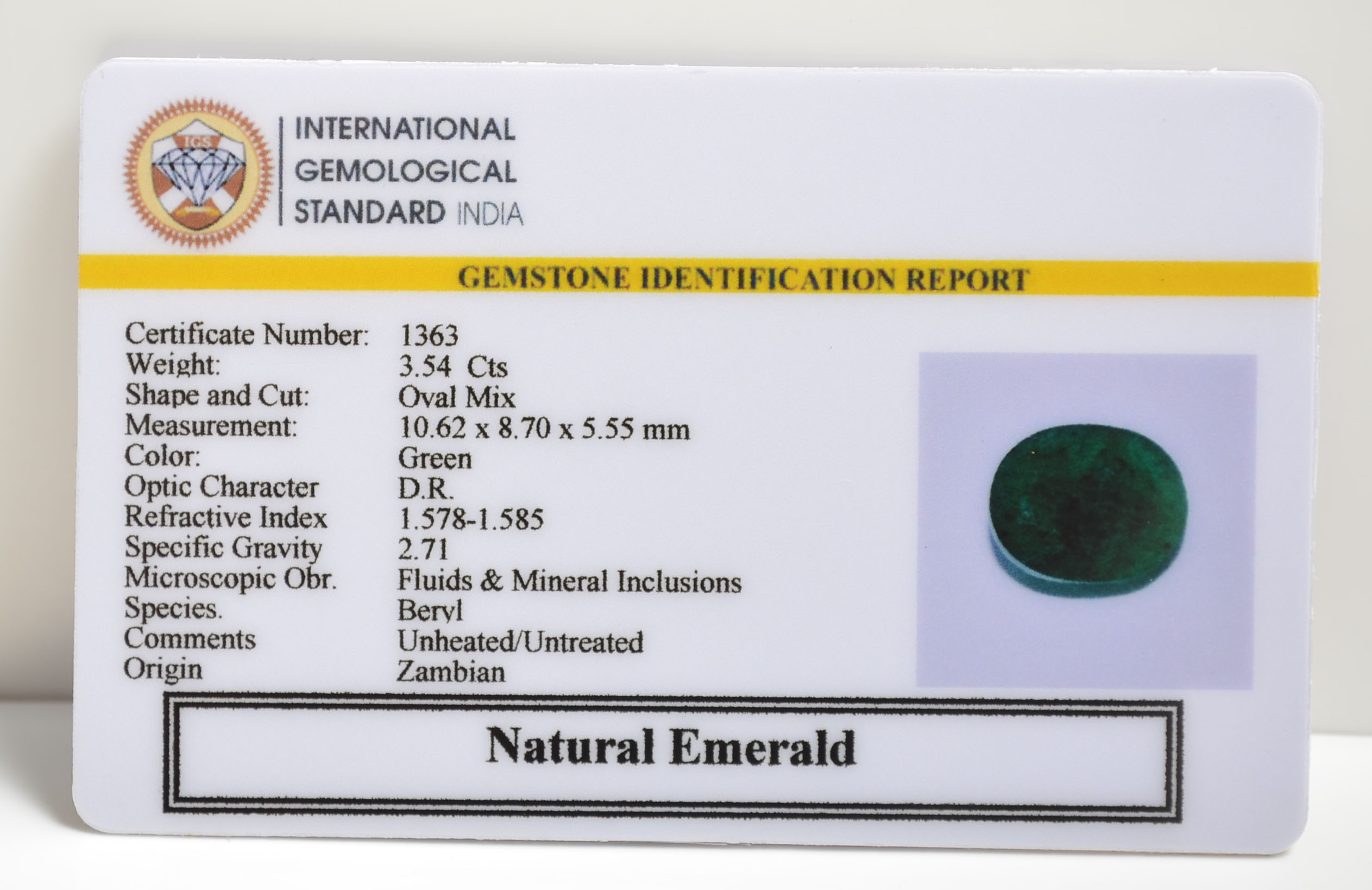 EMRD21089 2 EMERALD 3.54 Ct.