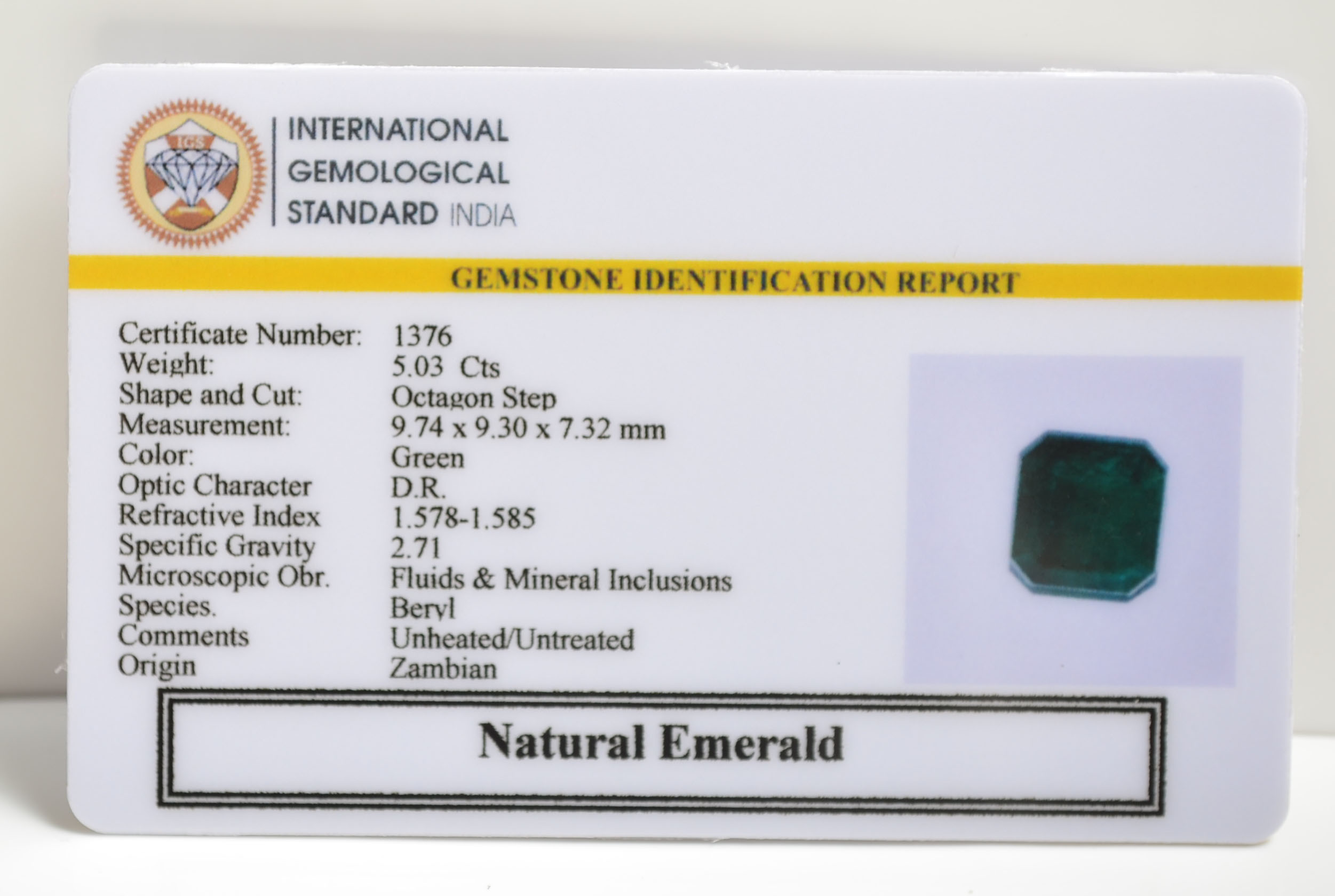 EMRD21094 2 EMERALD 5.03 Ct.