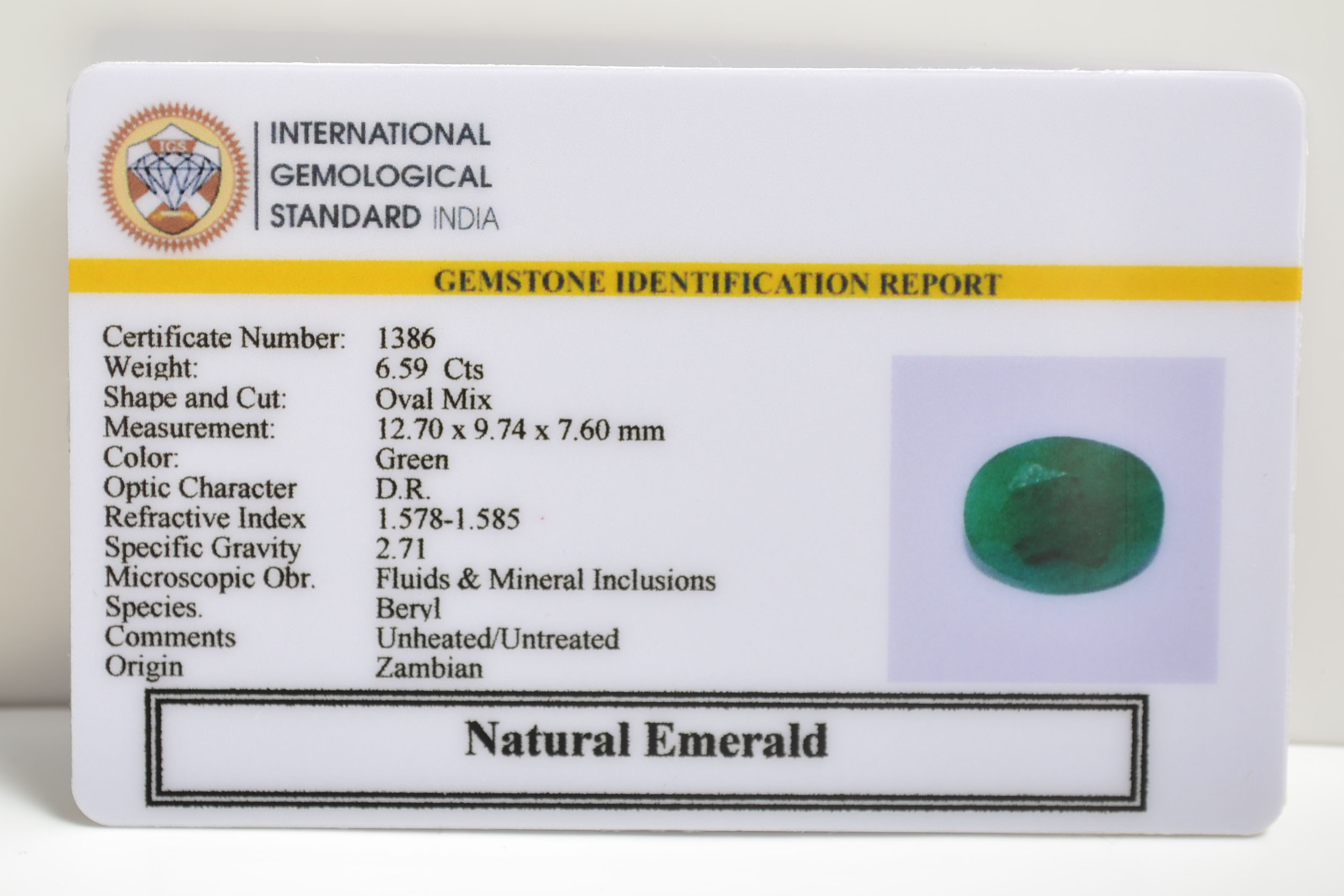 EMRD21101 2 EMERALD 6.59 Ct.