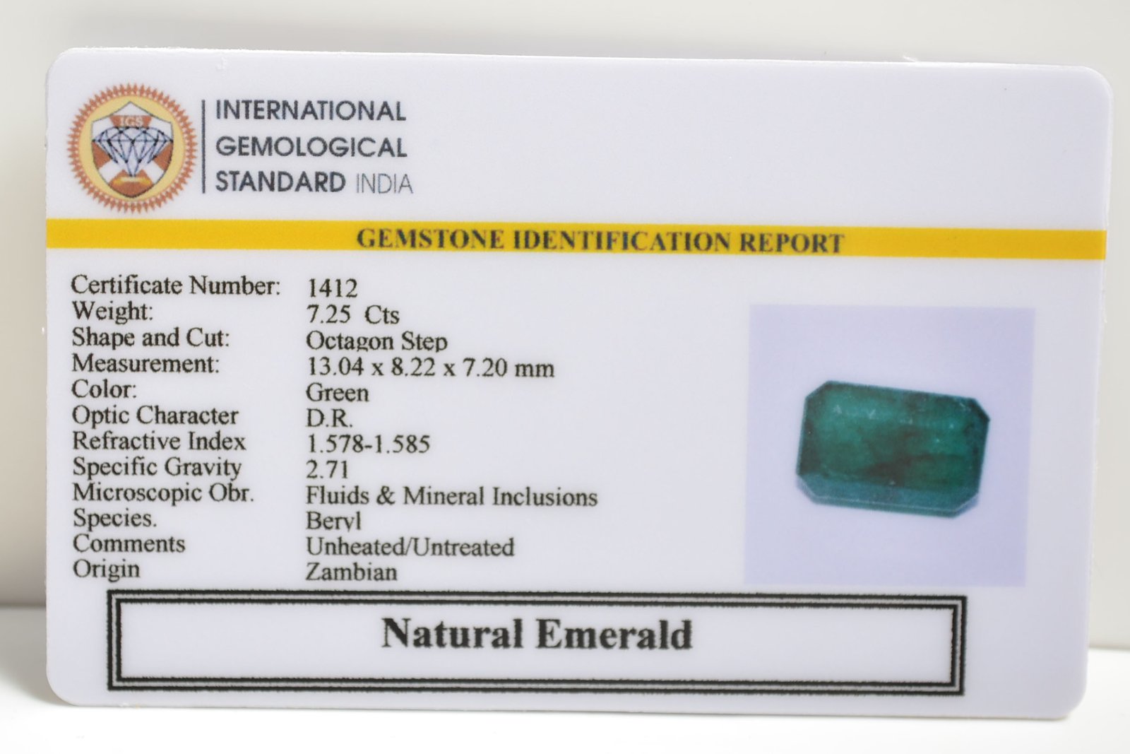 EMRD21120 2 EMERALD 7.25 Ct.