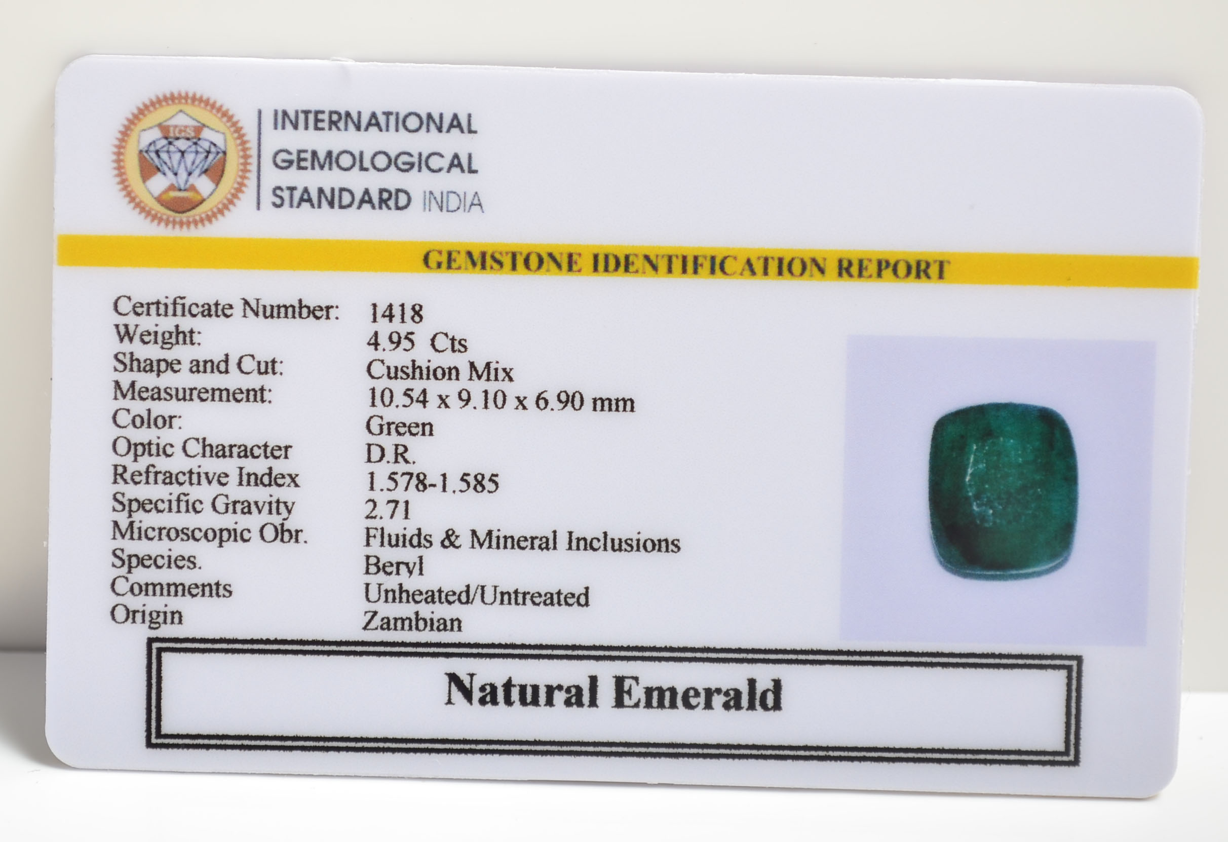 EMRD21125 2 1 EMERALD 4.95 Ct.
