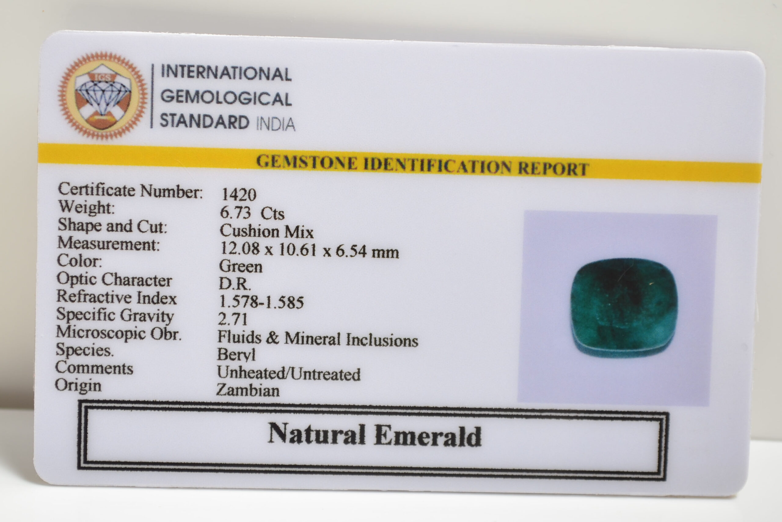 EMERALD 6.73 Ct.