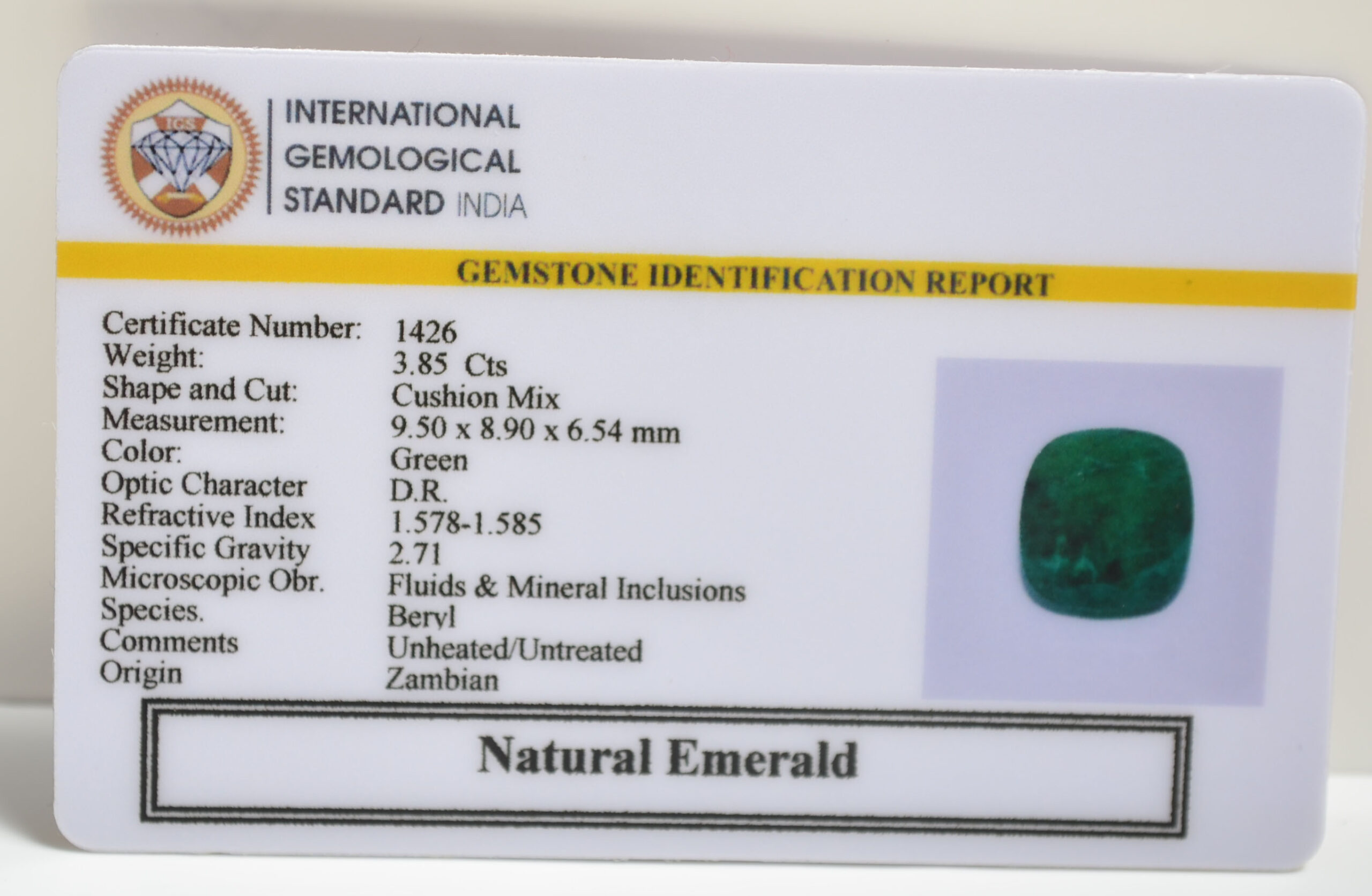 EMERALD 3.85 Ct. EMERALD 3.85 Ct.
