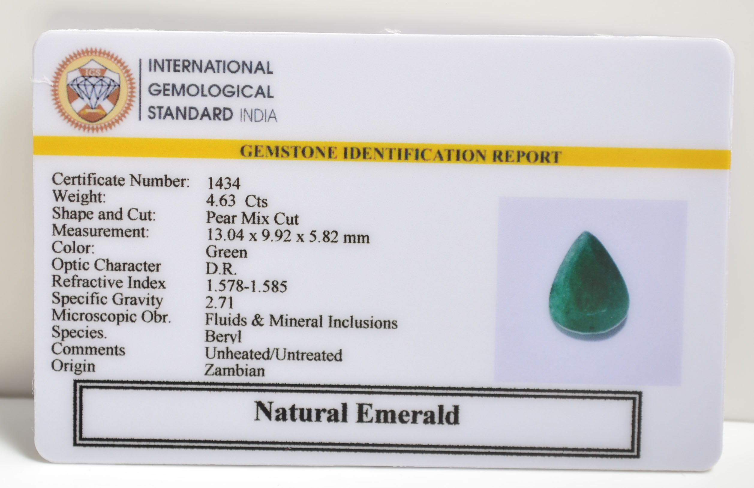 EMRD21138 2 EMERALD 4.63 Ct.