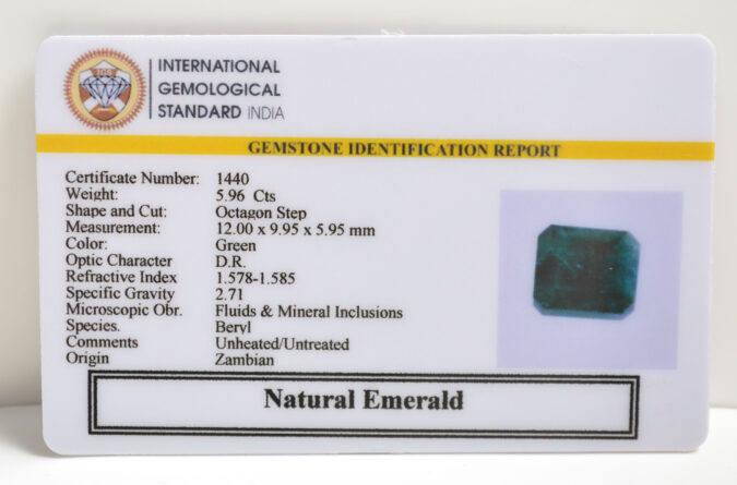 EMERALD 5.96 Ct.