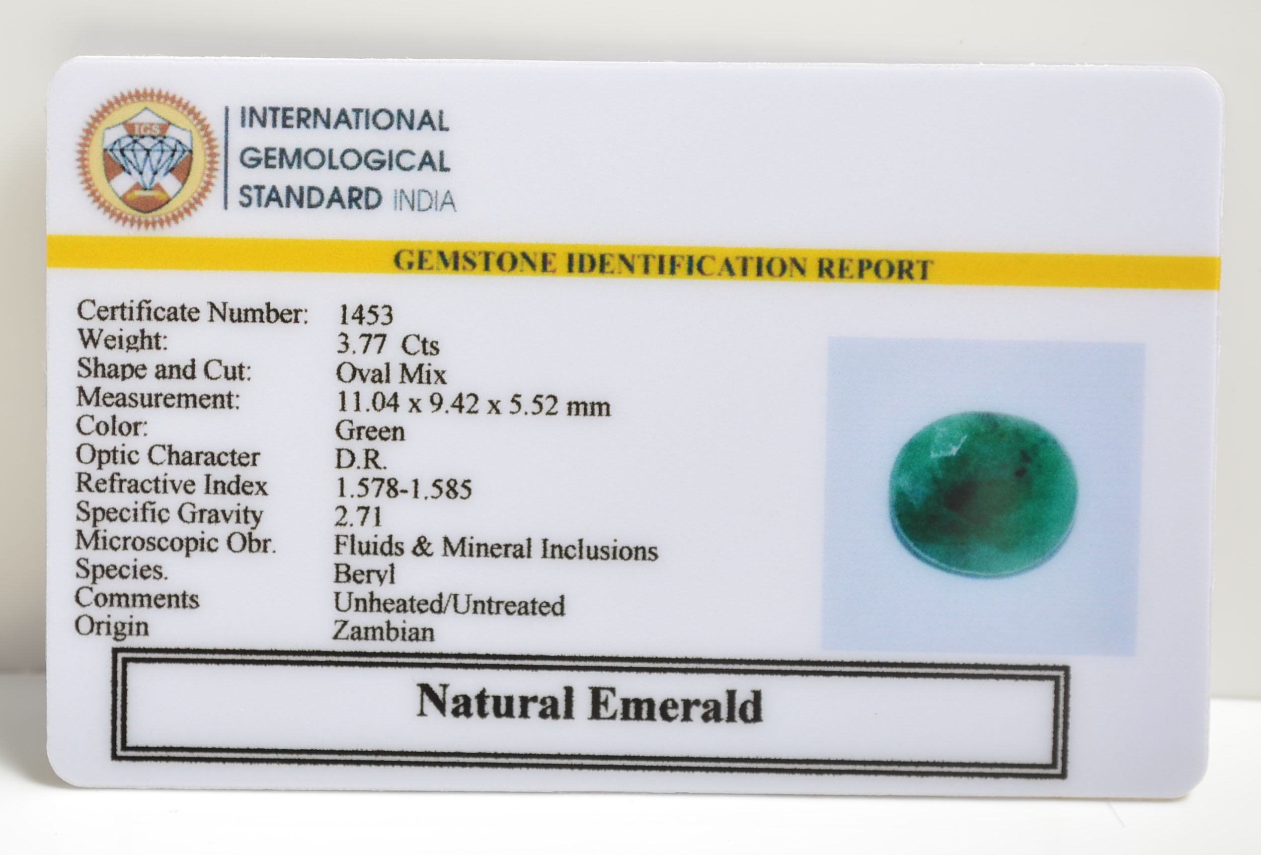 EMRD21153 2 EMERALD 3.77 Ct.