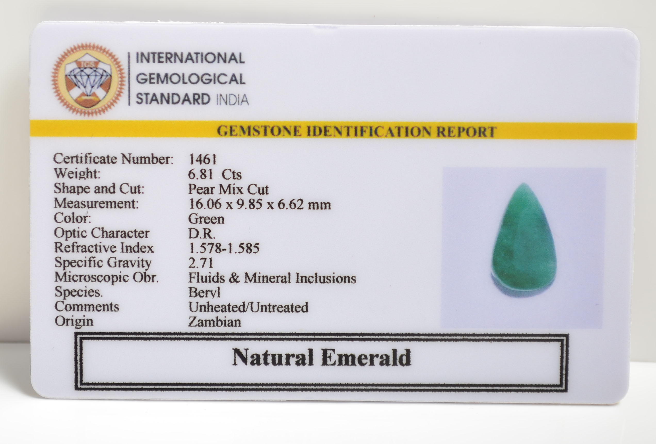 EMRD21156 2 EMERALD 6.81 Ct.