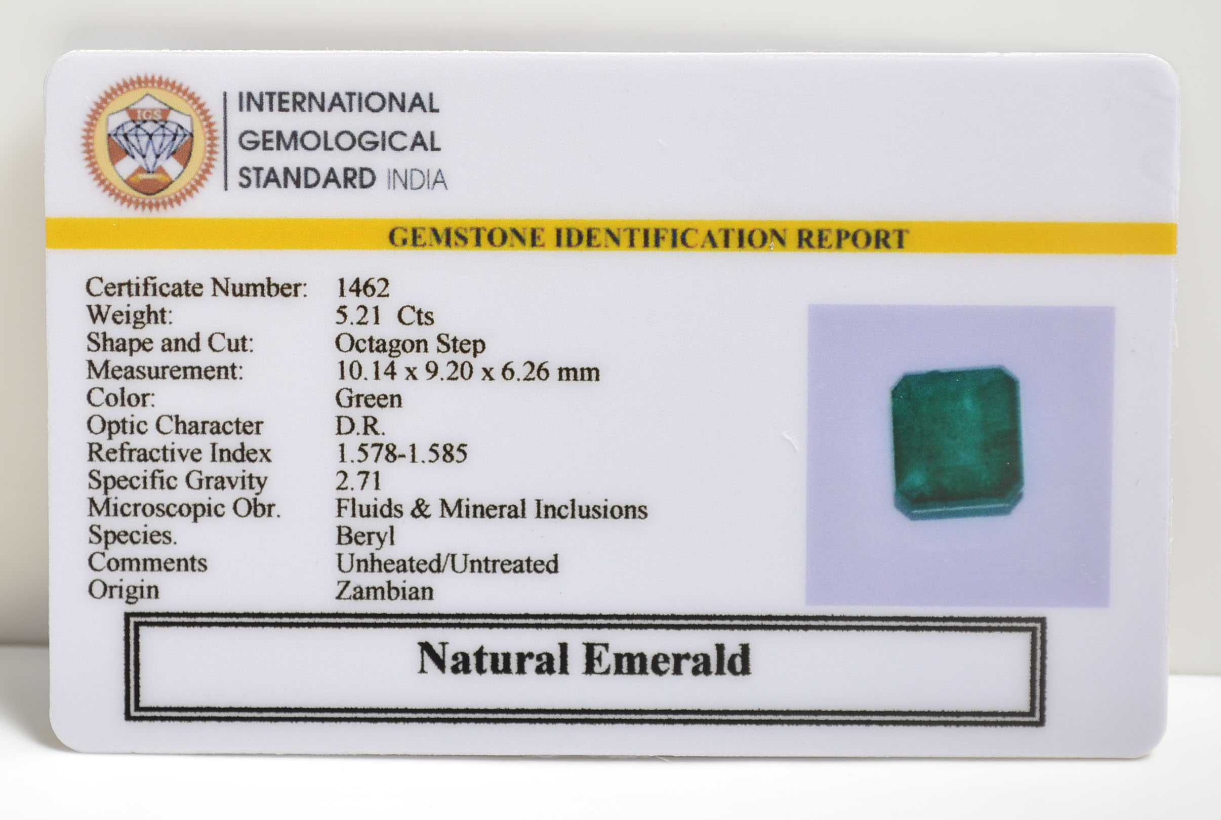 EMERALD 5.21 Ct. 3 EMRD21157 2 EMERALD 5.21 Ct.