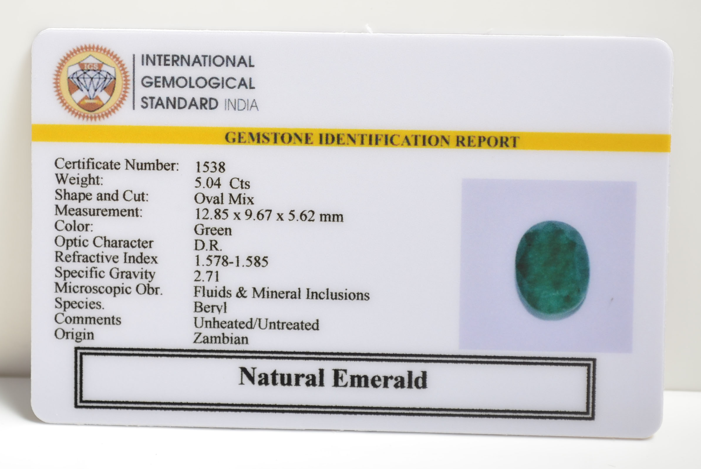 EMERALD 5.04 Ct. 3 EMRD21209 2 EMERALD 5.04 Ct.