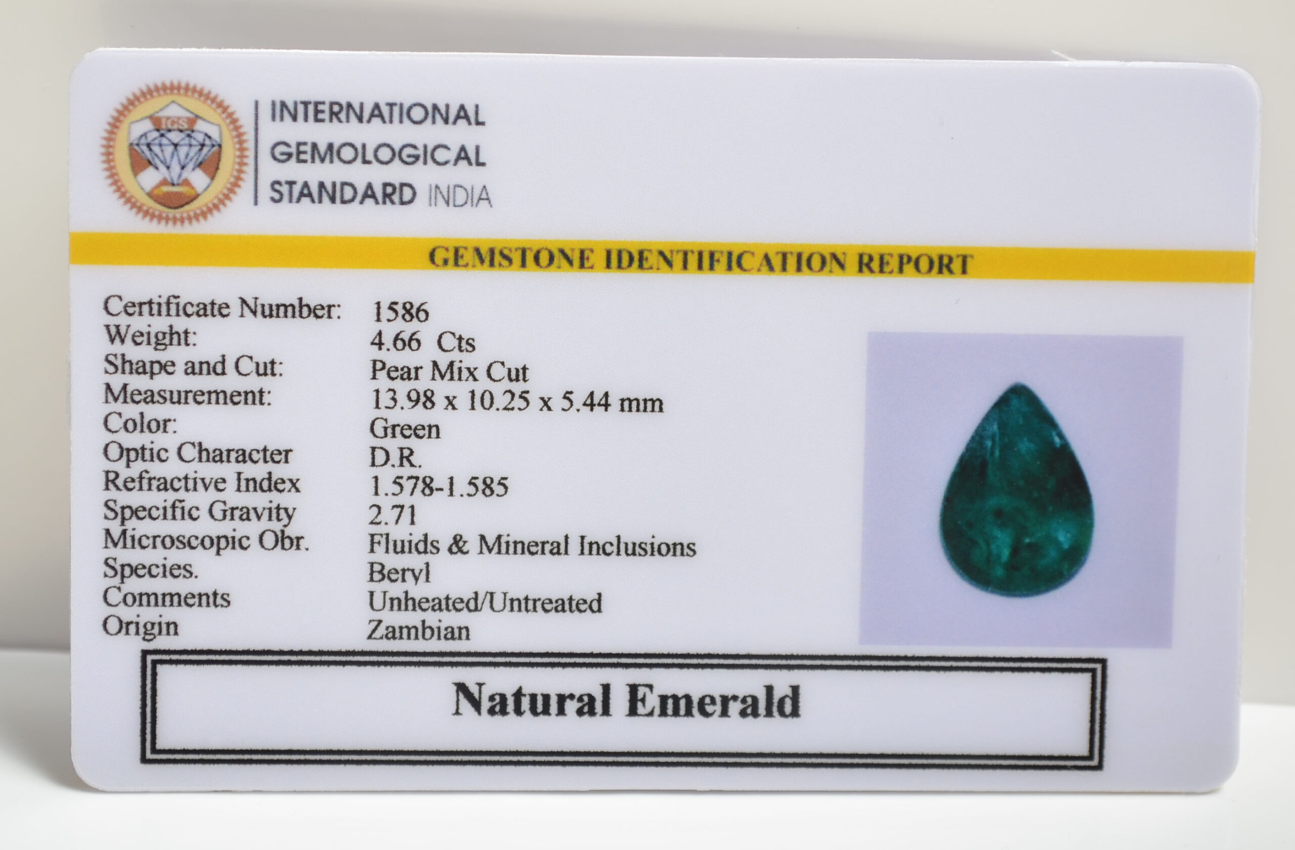 EMERALD 4.66 Ct.