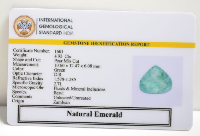 EMERALD 4.93 Ct. EMERALD 4.93 Ct.