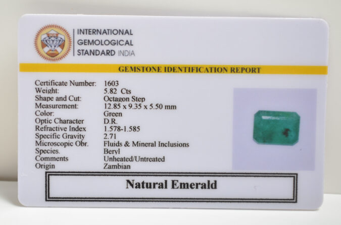 EMERALD 5.82 Ct.