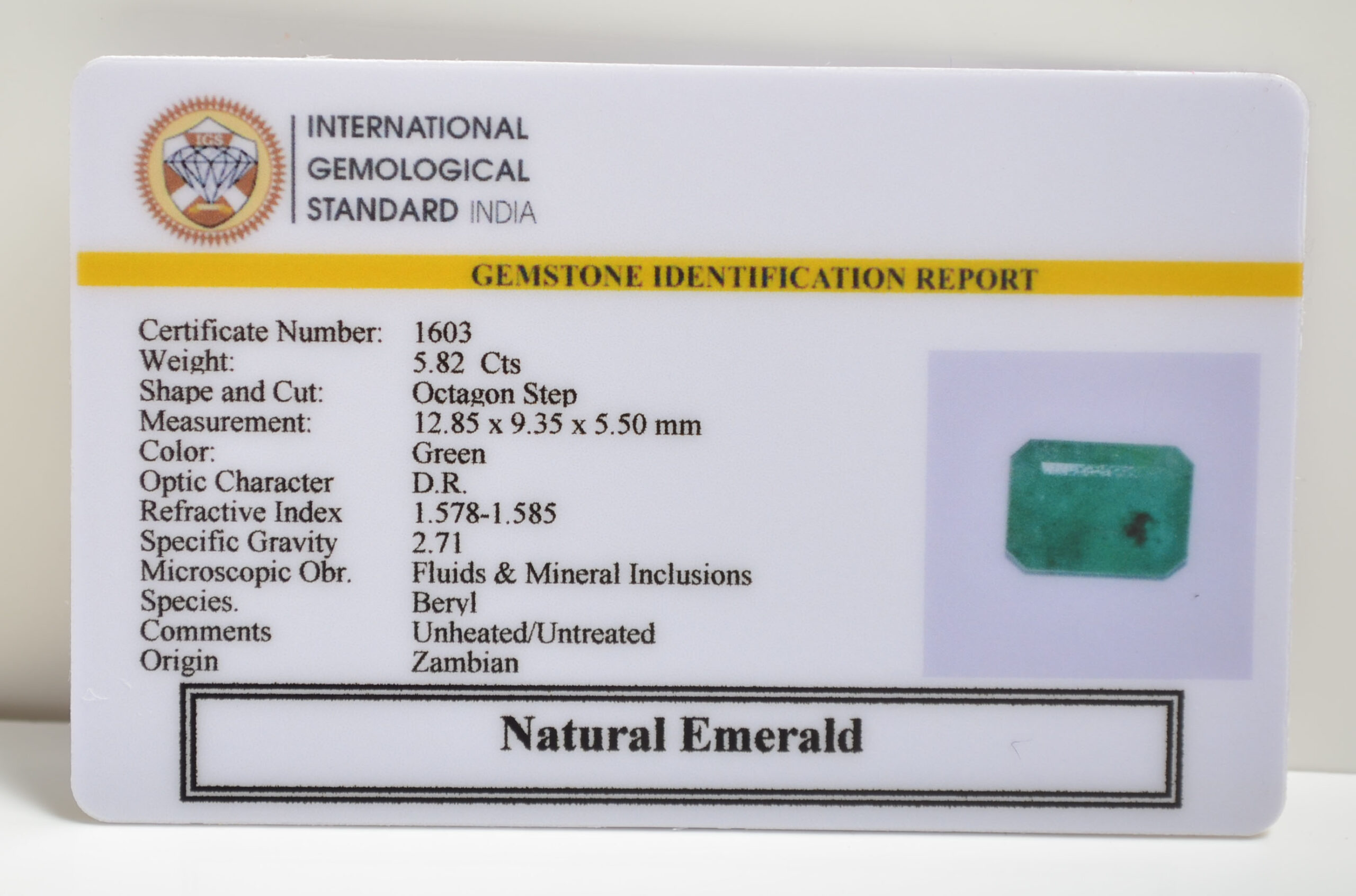 EMERALD 5.82 Ct.