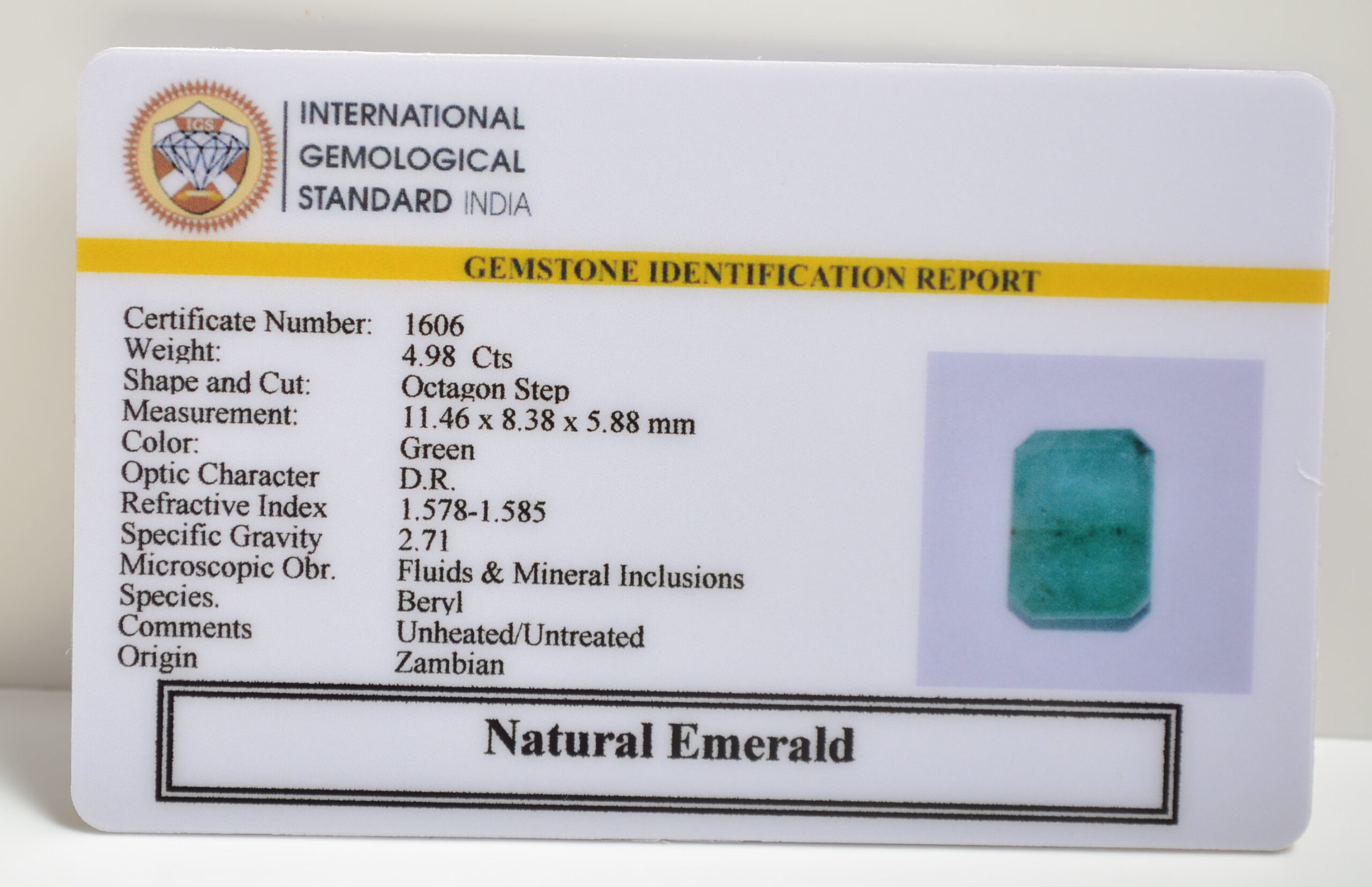 EMERALD 4.98 Ct.