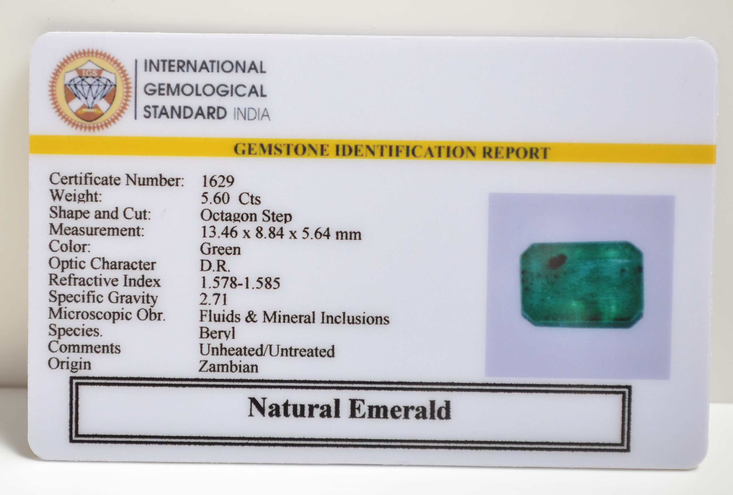 EMERALD 5.6 Ct. EMERALD 5.6 Ct.