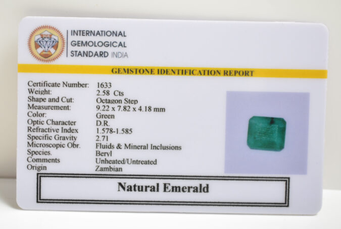 EMERALD 2.58 Ct. EMERALD 2.58 Ct.