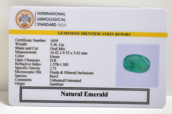 EMERALD 5.36 Ct.