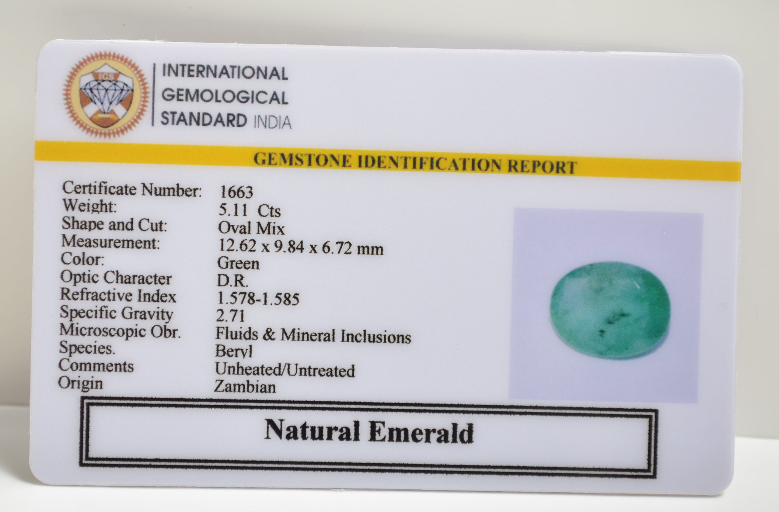 EMERALD 5.11 Ct.