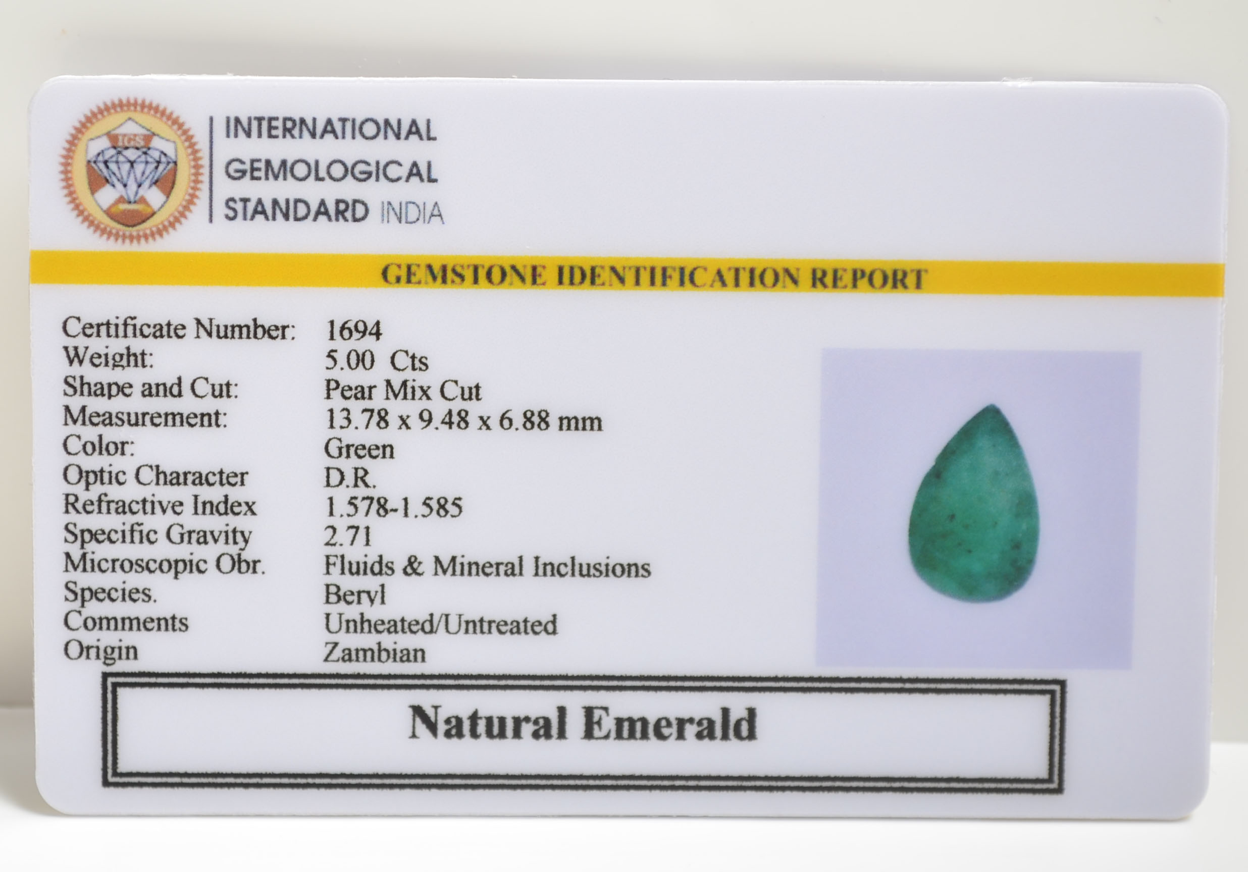 EMRD21315 2 EMERALD 5 Ct.