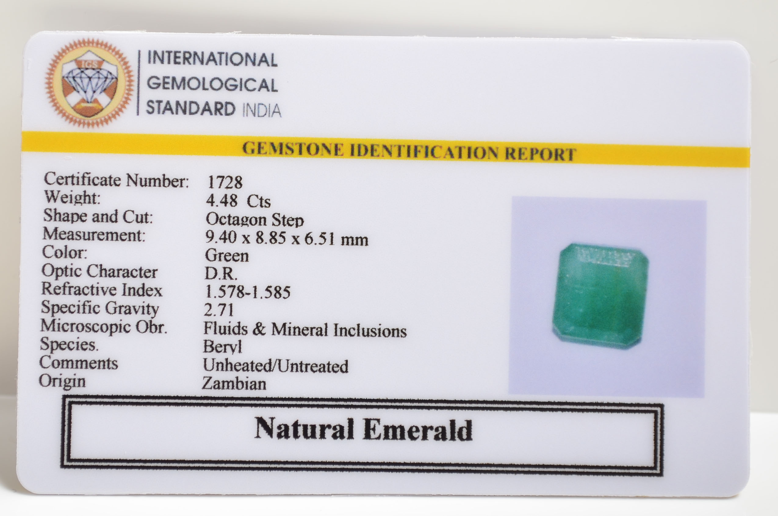 EMRD21337 2 EMERALD 4.48 Ct.