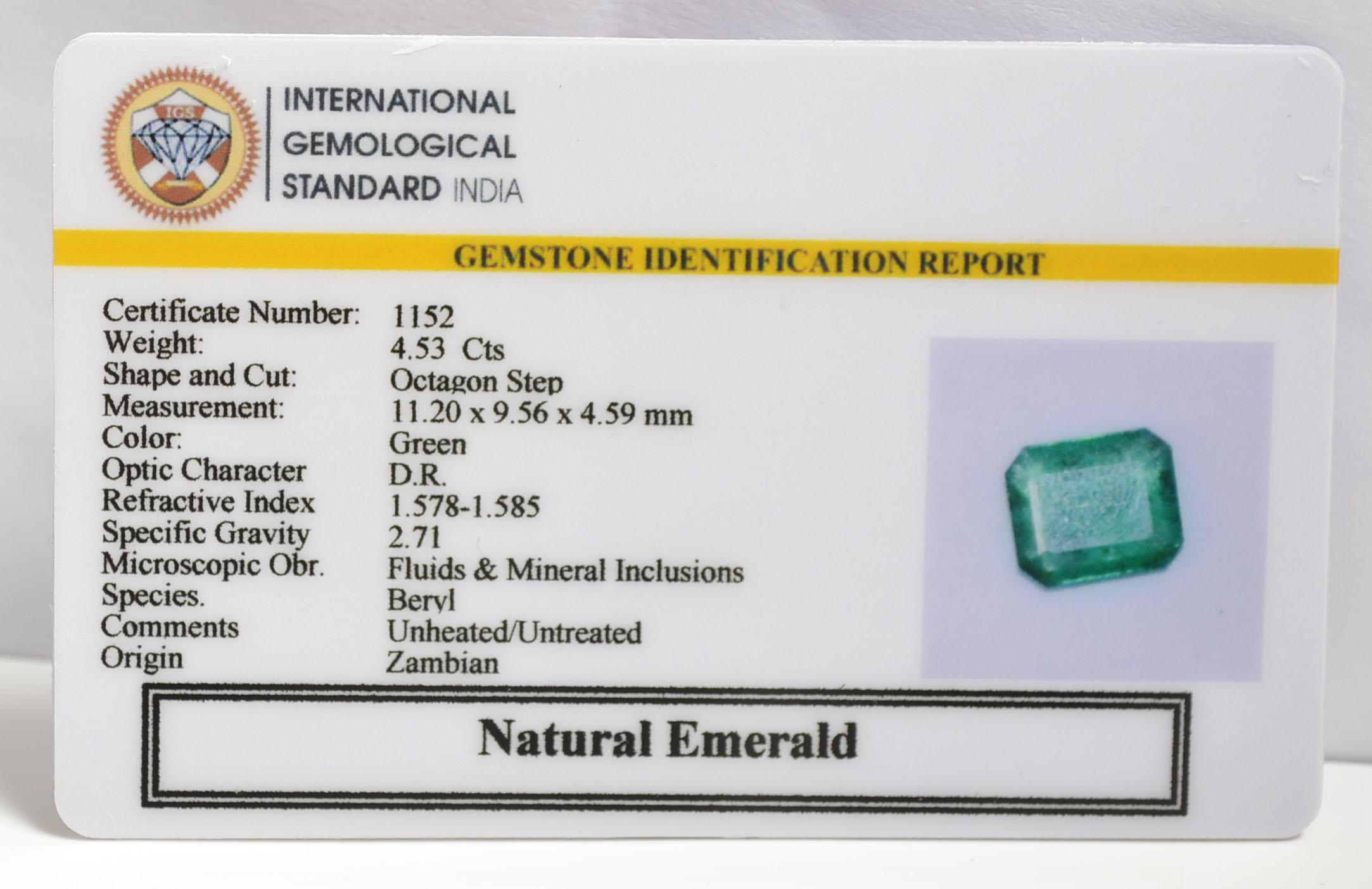 EMERALD 3.22 Ct.