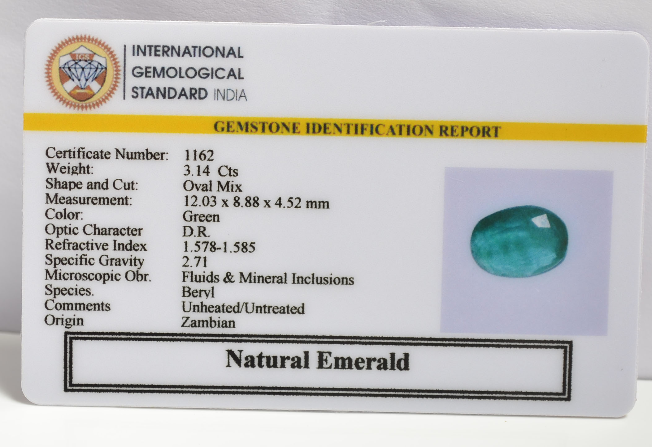 EMRG20216 1 1 EMERALD 3.14 Ct.