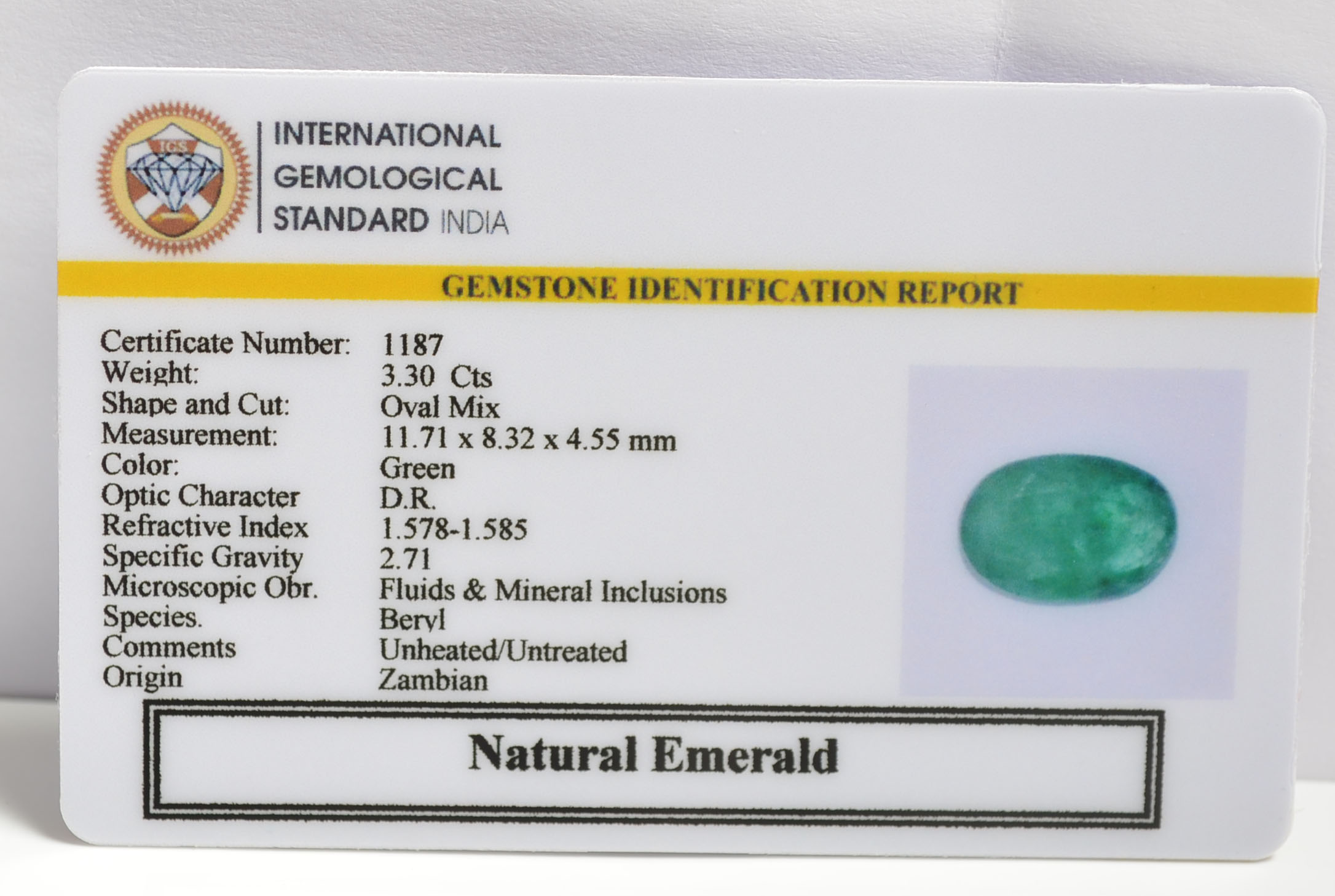 EMERALD 3.3 Ct.
