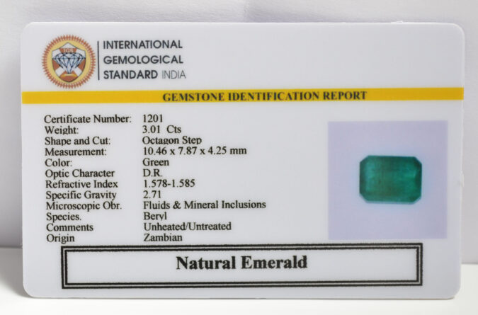EMERALD 3.01 Ct.