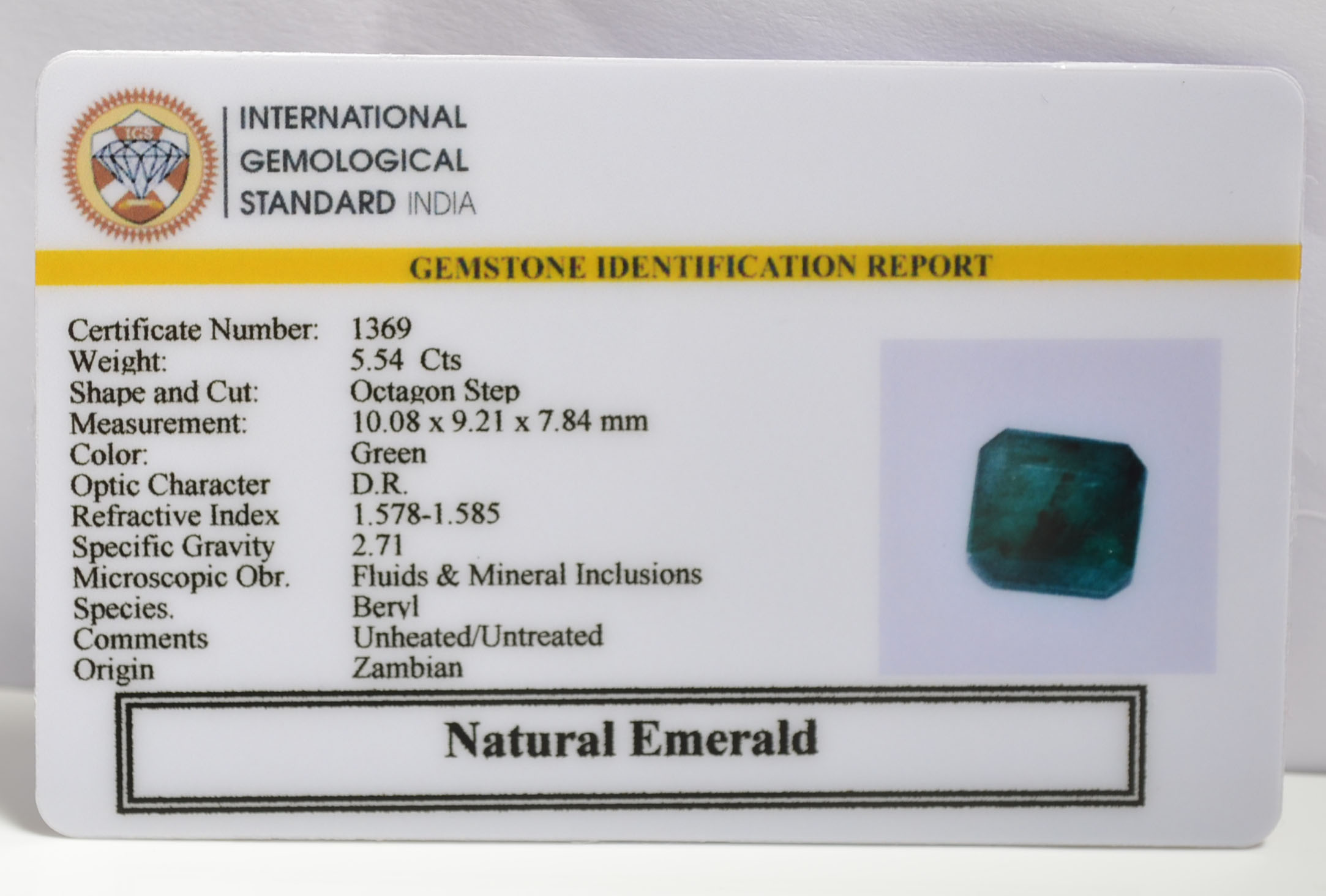EMRG20255 1 1 EMERALD 5.54 Ct.