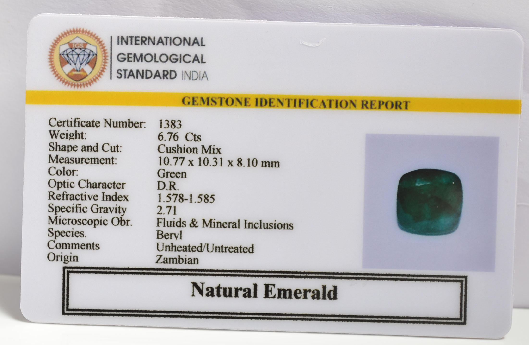 EMRG20260 1 1 EMERALD 6.76 Ct.
