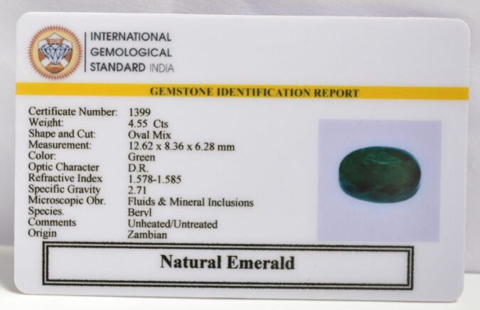 EMERALD 4.55 Ct.