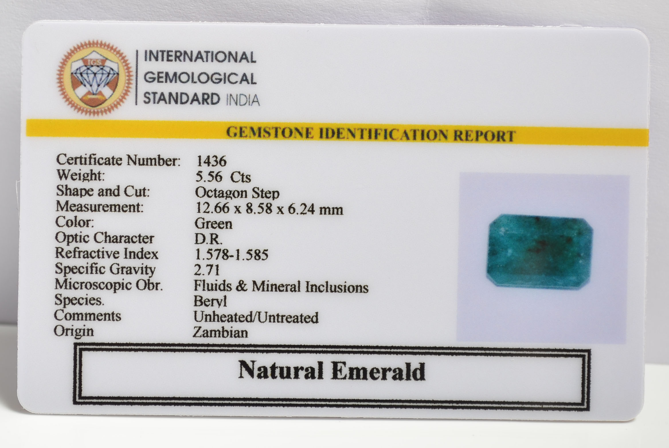 EMERALD 5.56 Ct.