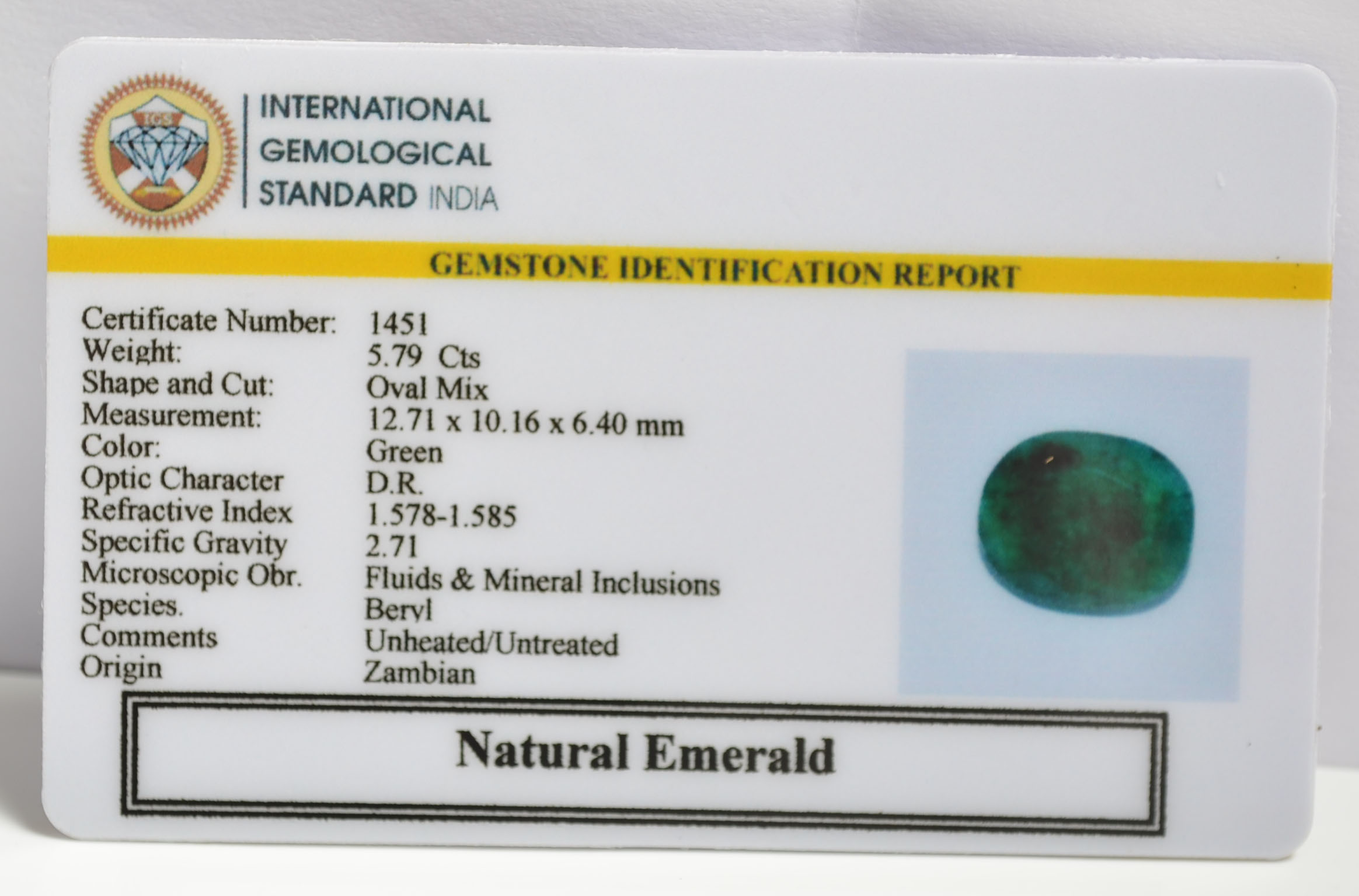 EMRG20275 1 1 EMERALD 5.79 Ct.