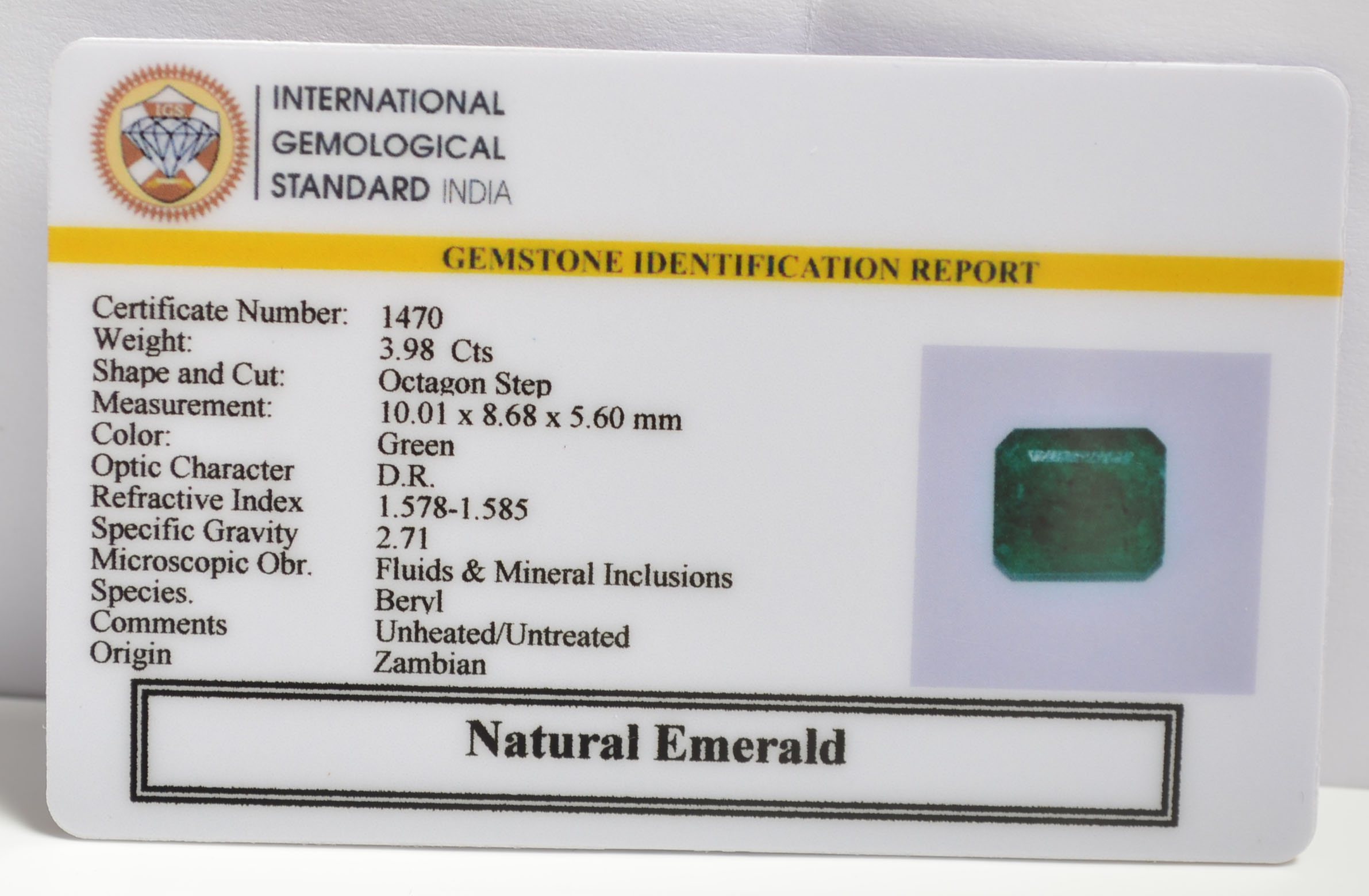 EMERALD 3.98 Ct.