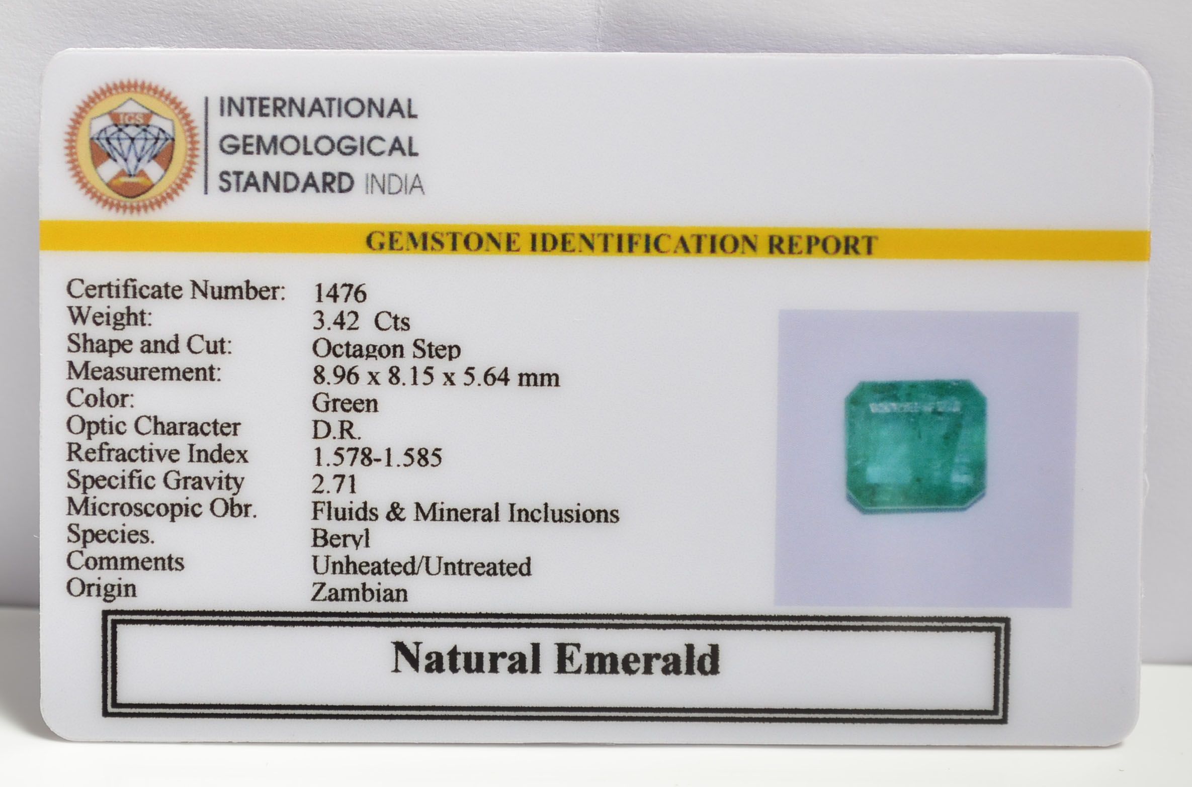 EMRG20286 1 1 EMERALD 3.42 Ct.
